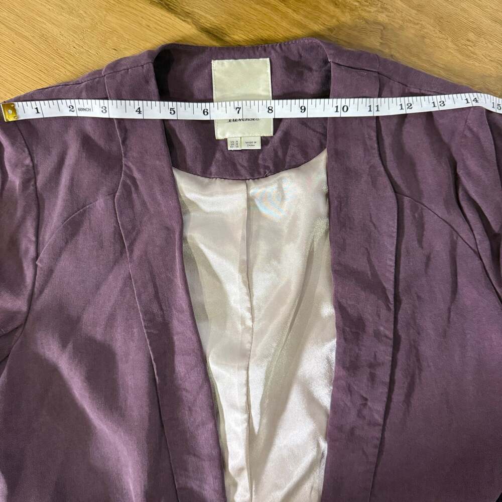 3/$20 Anthropologie Elevenses Blazer Jacket Open Front Purple women’s size 4 - Picture 5 of 11